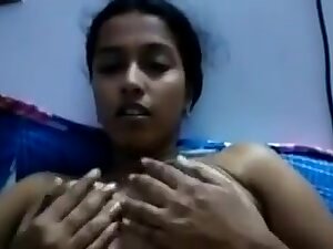 Indian newrly married wife showing her tits and pussy