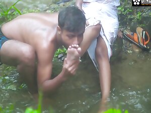 Desi Girl Sudipa Having Sex In The Waterfall And Gets Cum In Her Mouth