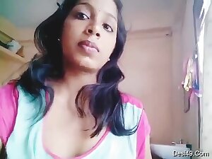 Today Exclusive- Cute Desi Girl Play With Her Boobs Part 2