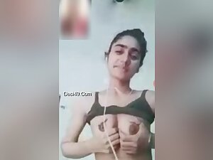 Today Exclusive- Sexy Desi Girl Showing Her Boobs And Pussy Part 5